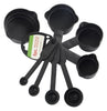 Black Measuring Cups and Spoons - 8 Pcs Set - halfrate.in