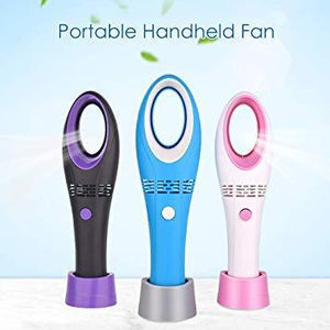 Mini USB Handheld Leafless Cooling Fan Outdoor Portable Handy Rechargeable Fan for Student Office Desktop Bladeless Fan - halfrate.in