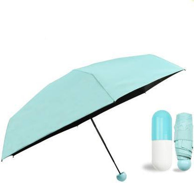 Umbrella with Capsule Shape Bottle Case Cover & Long Size Handle | Small Cute Sun & Rain Waterproof Ultra Portable Protective Mini Travel UV Umbrella - halfrate.in