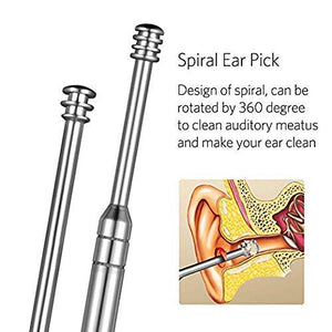 5 Pcs Ear Pick with a Storage Box Earwax Removal Kit | Ear Cleansing Tool Set | Stainless Steel Ear Curette Ear Wax Remover Tool