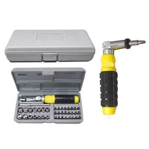 Saleshop365® Powerful Drill Machine 10mm with 13 HSS Bits 5 Masonry Bits and 41 pcs Screwdriver Toolkit - halfrate.in