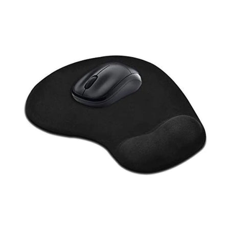 Mouse Pad Ergonomic with Gel Comfort Wrist Rest Support, Gaming Mouse Pad with Lycra Cloth Nonslip PU Base for Computer, Laptop, Home, Office & Travel (Gel Mousepad, Black)