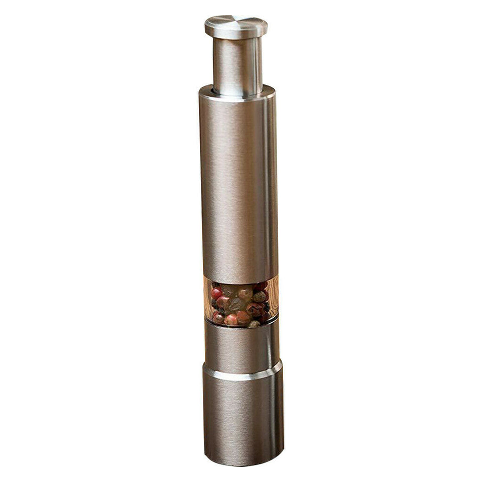 Thumb Push Pepper spice sea salt spice Grinder Stainless Steel Mill crusher pump - halfrate.in