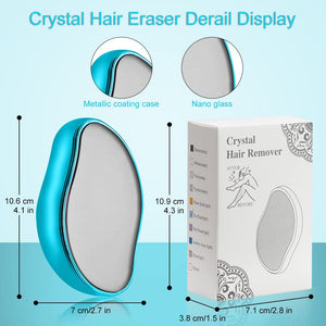 Hair Eraser for Women and Men, Magic Crystal Hair Remover Painless Exfoliation Hair Removal Tool for Arms Legs Back, Washable Crystal Epilator Without Shaving for Smooth Skin Gifts