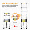 Portable and Compact 7-Steps Telescopic Foldable Aluminium Anodized Silver Ladder 150 KG Capacity (200 cm, 6.6 ft) - halfrate.in