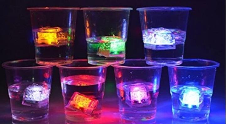 Colourful LED Flashing Light Ice Cubes Water Submersible  4 pcs - halfrate.in