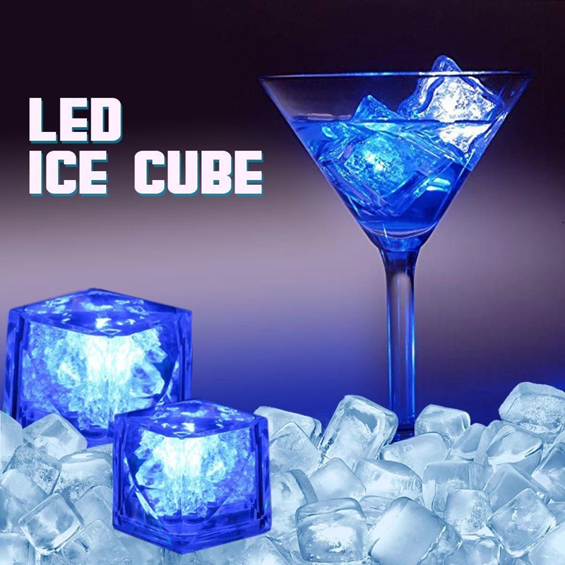 Colourful LED Flashing Light Ice Cubes Water Submersible  4 pcs - halfrate.in