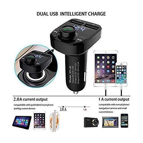 Ekdant® X8 Car Bluetooth FM Transmitter Kit with QC 3.0 Hands-Free Dual USB Rapid Fast Charger - halfrate.in