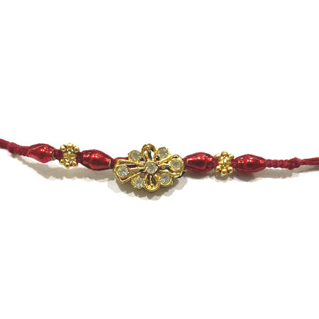 American Diamond Stone Rakhi Raksha Bandhan Rakhi & Silk Thread - Beautiful Rakhi RK4