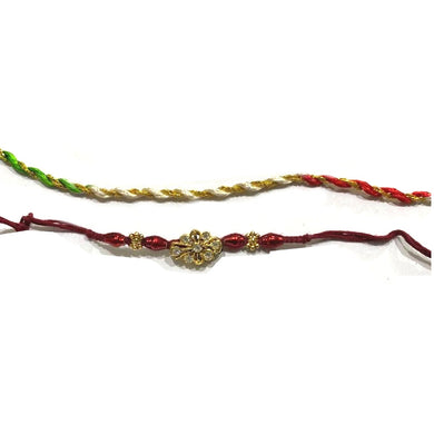 American Diamond Stone Rakhi Raksha Bandhan Rakhi & Silk Thread - Beautiful Rakhi RK4