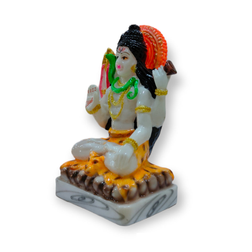 Lord Shiva / Shivji Idol Handcrafted Handmade Marble Dust Polyresin - 13 x 8 cm perfect for Home, Office, Gifting SC-1
