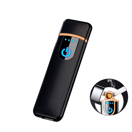 Premium USB Flameless Cigarette Lighter for Men | Smart Touch Rechargeable Windproof Lighter (Black)