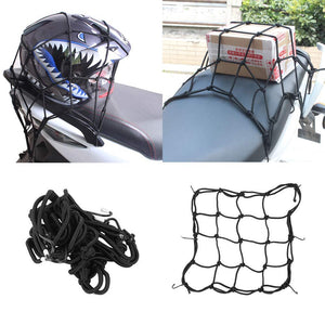 Highly Elastic 6 Hooks Luggage Holder Bungee Cargo Net for All Bike (Multicoloured)