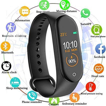 M4 Smart Watch Band Oximeter SpO2 oxigen level  Heart Rate, Activity Tracker, Like Steps Counter, Calorie Counter, BP, Heart Rate, LED Touch screen