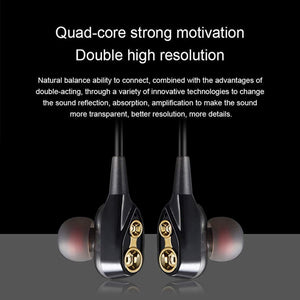 Ekdant® Boom 2 Headphone 4D Deep Bass Stereo Earphone Dual Driver Sport Wired Headset with Mic for All Smartphones - halfrate.in