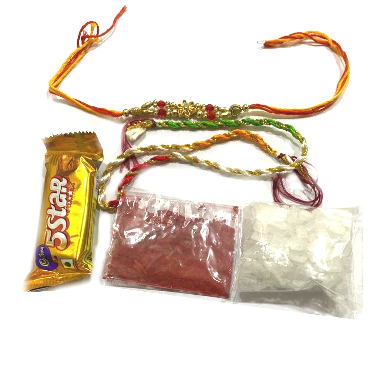 American Diamond Stone Rakhi Raksha bandhan Chocolate combo - Beautiful Rakhi RK1