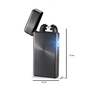 Electric Arc Plasma Sensor Lighter Square Shape with LED Indicator Flameless Windproof Lighter USB Rechargeable for Fire/Cigar/Cigarette/Camping