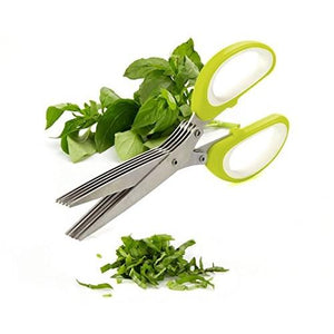 Multifunction 5 blades Scissor Vegetable Chopper Paper Shredder Kitchen Tool - halfrate.in