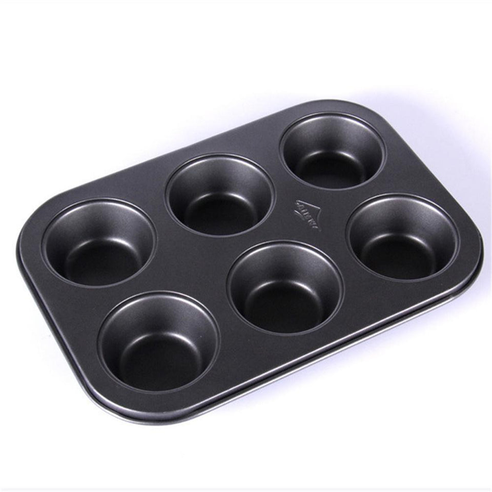 6 Cups Tray Tools Non-stick Cake Mold For Muffin Chocolate Pudding Pastry - halfrate.in