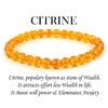 Round Beads Natural Citrine Stone 6 mm Bracelet For Reiki Chakra Yoga Meditation| Semi Precious Gemstones Stretchable Bracelet
