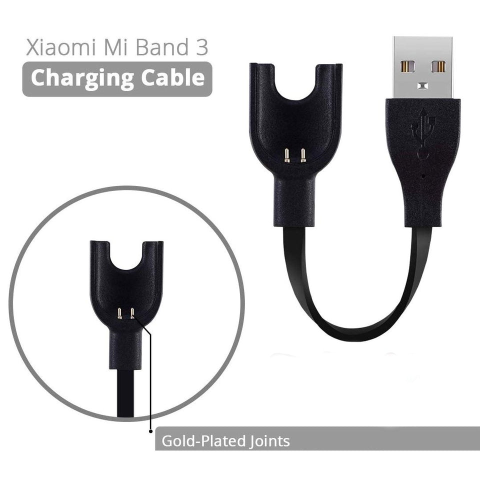 Ekdant® USB Charger Cord Fast Charging Cable Adapter for Xiaomi MI Band 3 - Black - halfrate.in