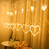 Heart Shape Curtain Light 6 Big Heart 6 Small Heart 138 LED lights with 8 Flashing Modes for Decoration for Diwali, Christmas, Birthday