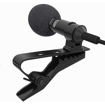 Ekdant® 3.5mm Clip On Mini Lapel Lavaliere Microphone / collor mic (Black) - halfrate.in