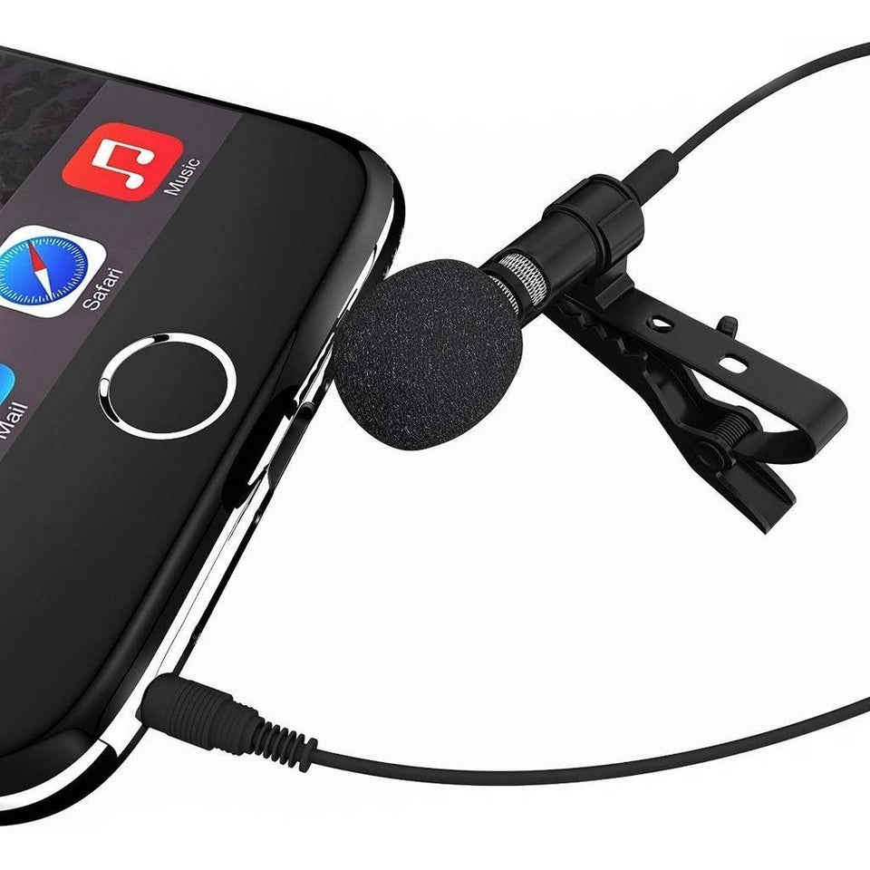 Ekdant® 3.5mm Clip On Mini Lapel Lavaliere Microphone / collor mic (Black) - halfrate.in