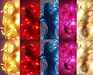 Plastic Rice Lights 10 mtr Serial Bulbs Ladi Decoration Lighting Multicolour for Indoor, Outdoor, DIY, Diwali Christmas Eid and Other Festive Season
