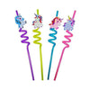 Kids Funny Cartoon Spiral Drinking Straw for kids in Various Attractive Designs and Shape, Set of 4 pcs. Assorted - halfrate.in