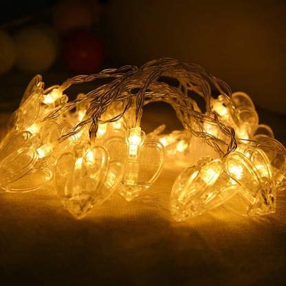 Heart Shape Photo Clip Lights 16 LED, 3 Meter Length, Decoration for Diwali, Valentines day, Christmas