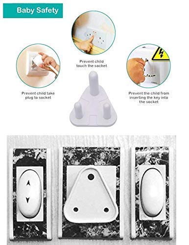 Baby Safety Electrical Socket Cover 6 small 5 Amp & 2 Large 15 Amp , Pack of 8, Outlet Plug Protector for Child Proofing in Home, School & Office