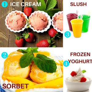 Electric ICE CREAM MAKER / KULFI MAKER, Sorbet, Slush & Frozen Yogurt Maker - Make Ice cream at home in minutes - halfrate.in