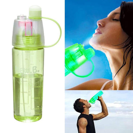 Stylish Water cum Mist Spray Bottle, 2 in 1 Drink & Spray Water Gym, Sports Bottle BPA Free, 600ml - halfrate.in