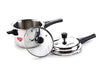 Stainless Steel Tri-Pro Triply Pressure Cooker with Additional Glass Lid, 2 Liters, Silver