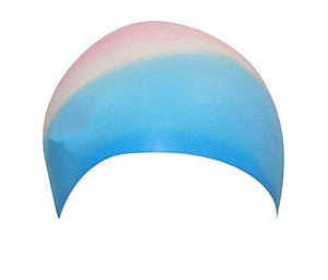 Waterproof Silicone Swimming Cap/Swimming Hair Protection Cap/Swimming Head Cover for Men and Women Multicolour - halfrate.in