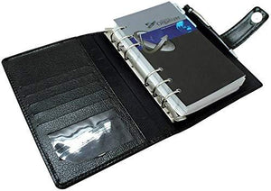 2025 Diary Business Organizer -Planner/Daily Planner Personal Diary, Card-Document Holder (Black) Faux Leather