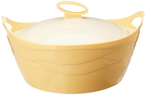 Plastowares Plastic Flamingo Casserole, 2500Ml, Yellow, Green