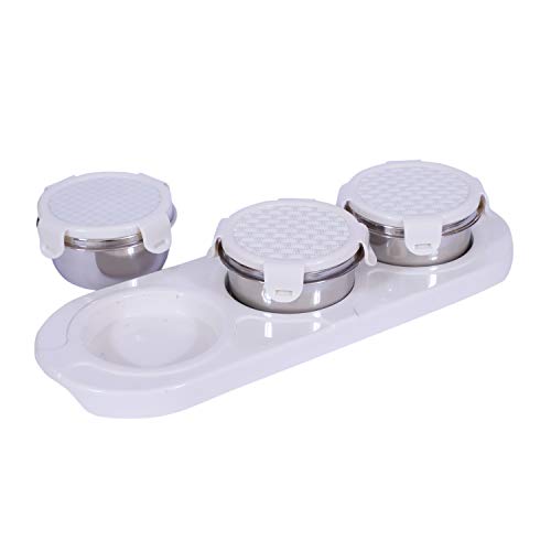 Stainless Steel Serving Set, 3-Pieces with Tray Zeta 3 Ivory