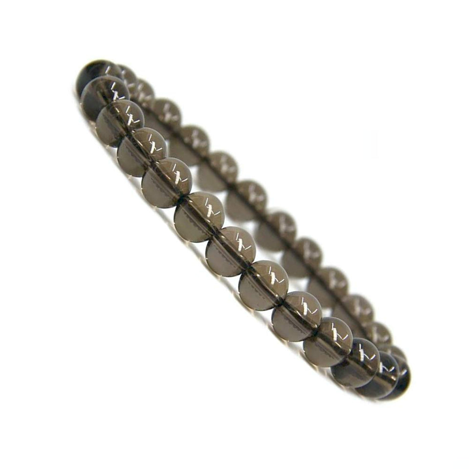 Natural Smoky Quartz Round 8mm Beads Bracelet Energised, Natural Smoky quartz stone