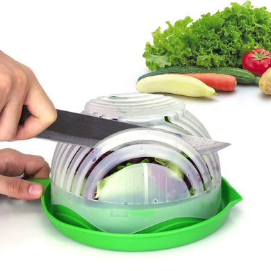 Salad Cutting Bowl, Wash Strain Slice and Serve, 60 Seconds Salad, with Orange Juicer - halfrate.in