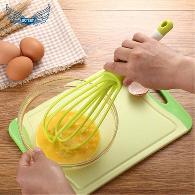 Plastic Flat Magic Master Balloon 2-in-1 Rotating Silicone Whisk, Egg & Cream Beater Hand Mixer Blender - halfrate.in