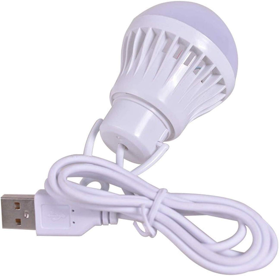5W Bright USB LED Bulb Light With Micro USB OTG with Hook for Reading Camping Writing Works with Power Bank, Mobile phone, laptop, PC Adapter