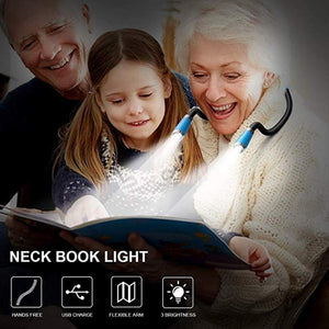 Flexible Hands free LED Neck Hug LightLED Battery Book Eye Flashlight  Handsfree Home Indoor Knitting Lamp Lights Modes Night Outdoor Portable Reading Soft