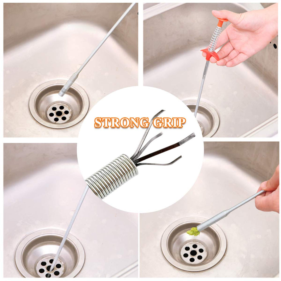 Drain Pipe Cleaning Spring Stick, Hair Catching Drain Pipe Cleaning Wire Cleaning Tools, Spring Drain Pipe Cleaner Tool Clog Remover, Sink Cleaning