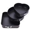 Teflon Coated 3 Pans in Heart, Round, and Square Shaped Cake Moulds  Non-Stick Tins/Pans/Trays with Removable Bottom - halfrate.in