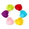 Silicone Cup Cake Moulds Heart Shape- 6 Pcs - halfrate.in