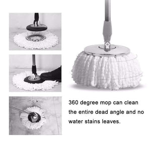 360 Rotating Microfibre Mop Head Refill (34 cm, White) - Pack of 2