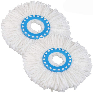 360 Rotating Microfibre Mop Head Refill (34 cm, White) - Pack of 2