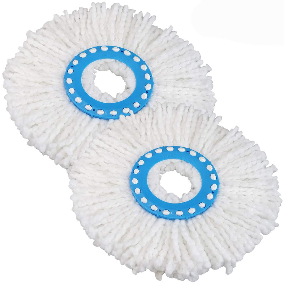 360 Rotating Microfibre Mop Head Refill (34 cm, White) - Pack of 2